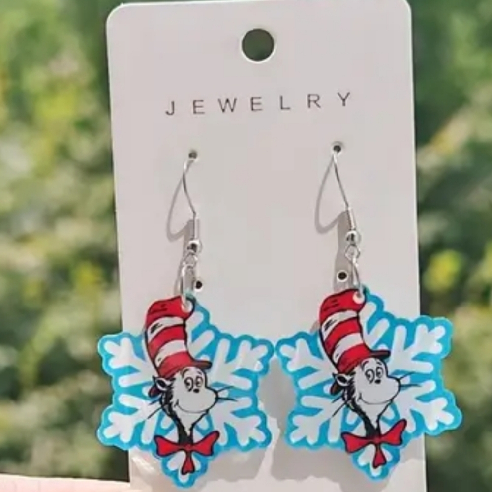 Dr Seuss holiday earrings